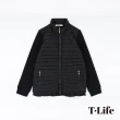 【T.Life】個性時髦感異素材拼接鋪棉外套(1色)