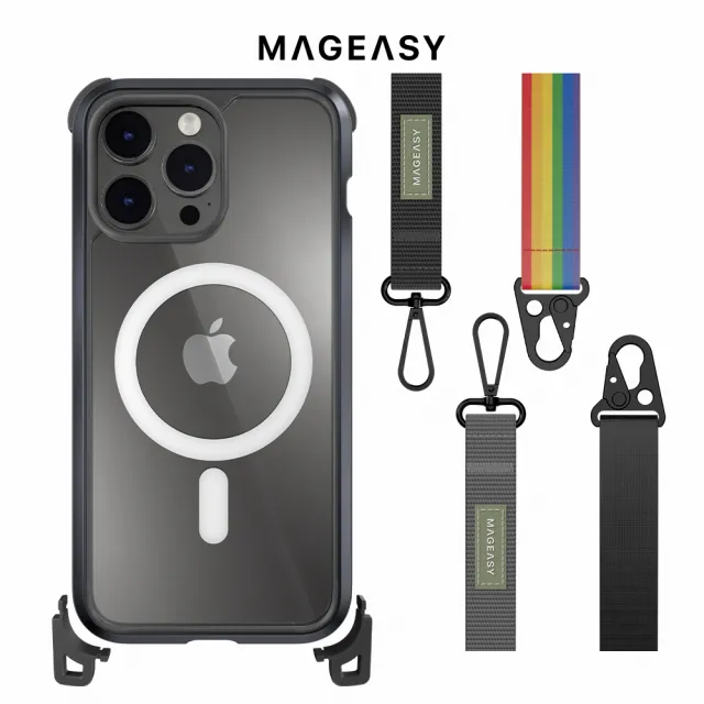 【MAGEASY】iPhone 14 Pro Max 6.7吋 Odyssey+ M 超軍規防摔磁吸掛繩手機殼(支援蘋果MagSafe功能)