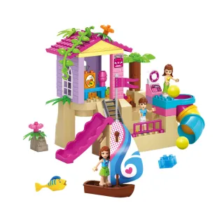 【JDLT】大顆粒積木 女孩海灘渡假(益智玩具/兒童玩具//聖誕禮物/交換禮物)