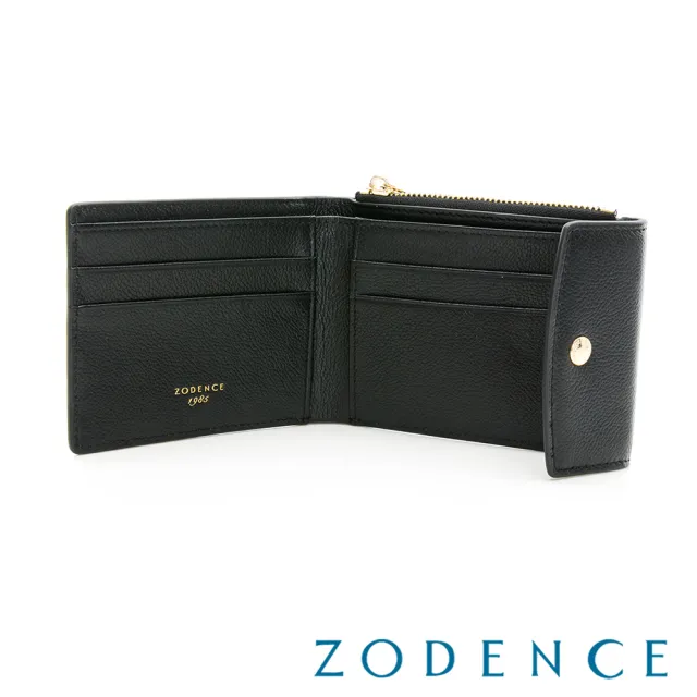 【ZODENCE 佐登司】MINA進口牛皮簡式短夾(經典黑)