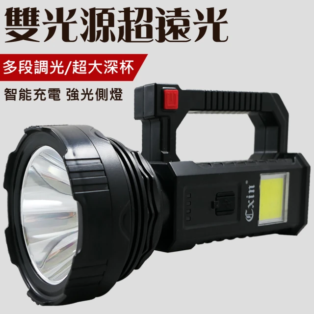 【Cxin】USB充電式雙光源手提照明探照燈(CX-H095)