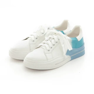【CUMAR】潑墨排鑽休閒小白鞋(藍色)
