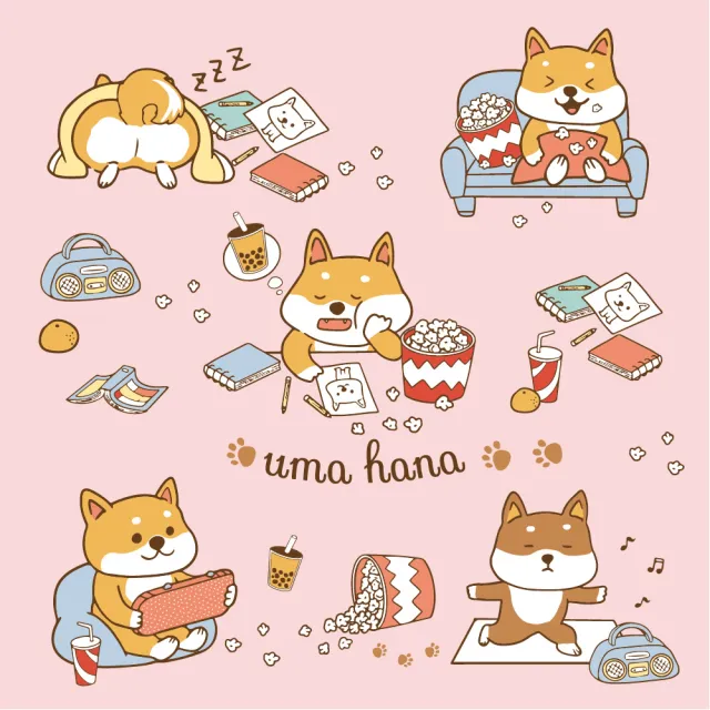 【uma hana】雙11 週末柴犬斜背多分隔細緻收納防水的五拉包(斜背包/肩背包/上班包/防水包)