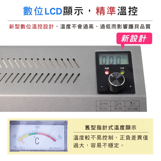 【原廠 FILUX 飛力士】A3冷熱雙溫鐵製護貝機LM351HC+20張高清明亮護貝膜(護貝機+護貝膜組合)