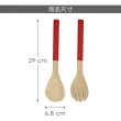 【Premier】竹製沙拉叉匙2件(野餐分食 湯匙叉子)