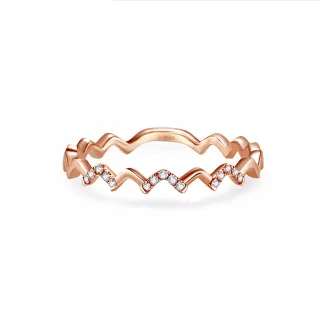 【蘇菲亞珠寶】14K玫瑰金 波浪造型 鑽石戒指