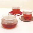 【HARIO】茶茶急須丸形茶壺-1壺2杯盤組(CHJMN-HU-2)