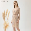【JESSICA】高雅刺繡花卉蕾絲雙層紗長袖洋裝224274