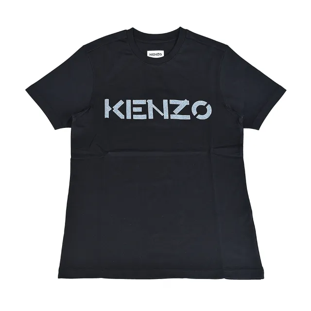 【KENZO】KENZO灰色印字LOGO綿質圓領短袖T恤(男款x黑)