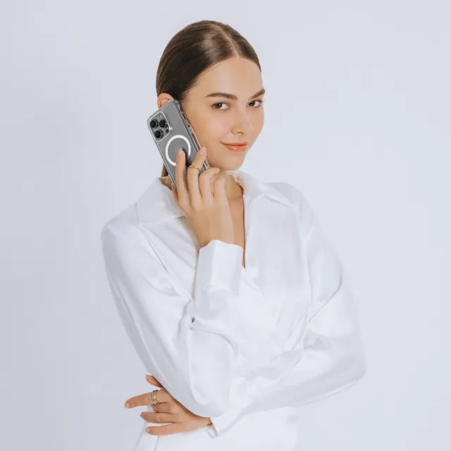 【MAGEASY】iPhone 14 Plus 6.7吋 ATOMS M 磁吸超軍規防摔透明手機殼(磁圈款 吸震升級)