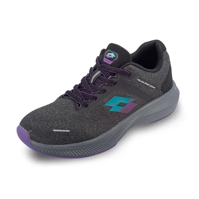 【LOTTO】女 輕步 防潑水輕量跑鞋(黑紫-LT2AWR7120)