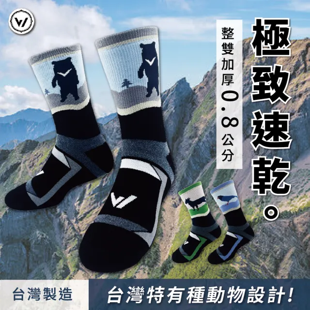【WOAWOA】2入組 台灣特有種極致速乾登山襪(100%防縮美麗諾羊毛 羊毛襪 登山襪 保暖襪 除臭襪 10452430)
