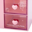 【小禮堂】美樂蒂 塑膠筆桶附抽屜收納盒 - 粉霧色文具(平輸品)