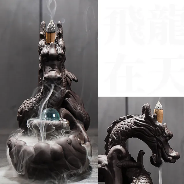 銅 細工 彩藍蓮華龍弔り式香炉 倒流香 装飾品 現代工芸品 美術品 置物 倒流香 龍 銅 細工 彩藍蓮華龍弔り式香炉 倒流香 装飾