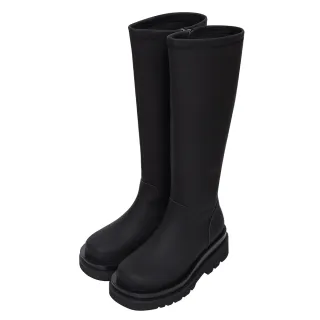 【Ann’S】就是比較瘦-霧面全真皮頂級牛皮輕量厚底及膝長靴5cm(黑)