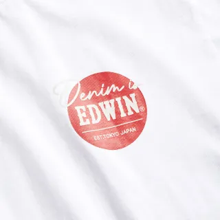 【EDWIN】男裝 網路獨家↘圓標LOGO短袖T恤(白色)