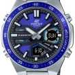 【CASIO 卡西歐】EDIFICE 運動風大錶面指針數位雙顯錶-藍(EFV-C110D-2AV)
