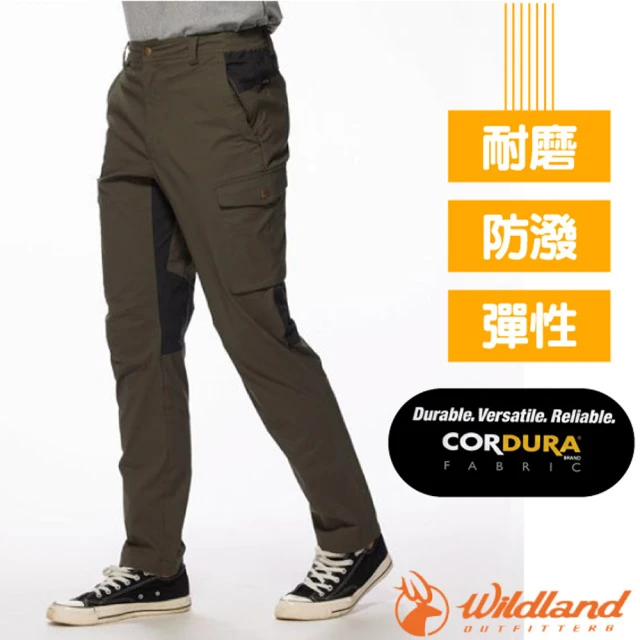 Wildland 荒野 男 彈性CORDURA四季款拼接褲.多口袋休閒機能長褲(0A92316-150 灰濛綠)