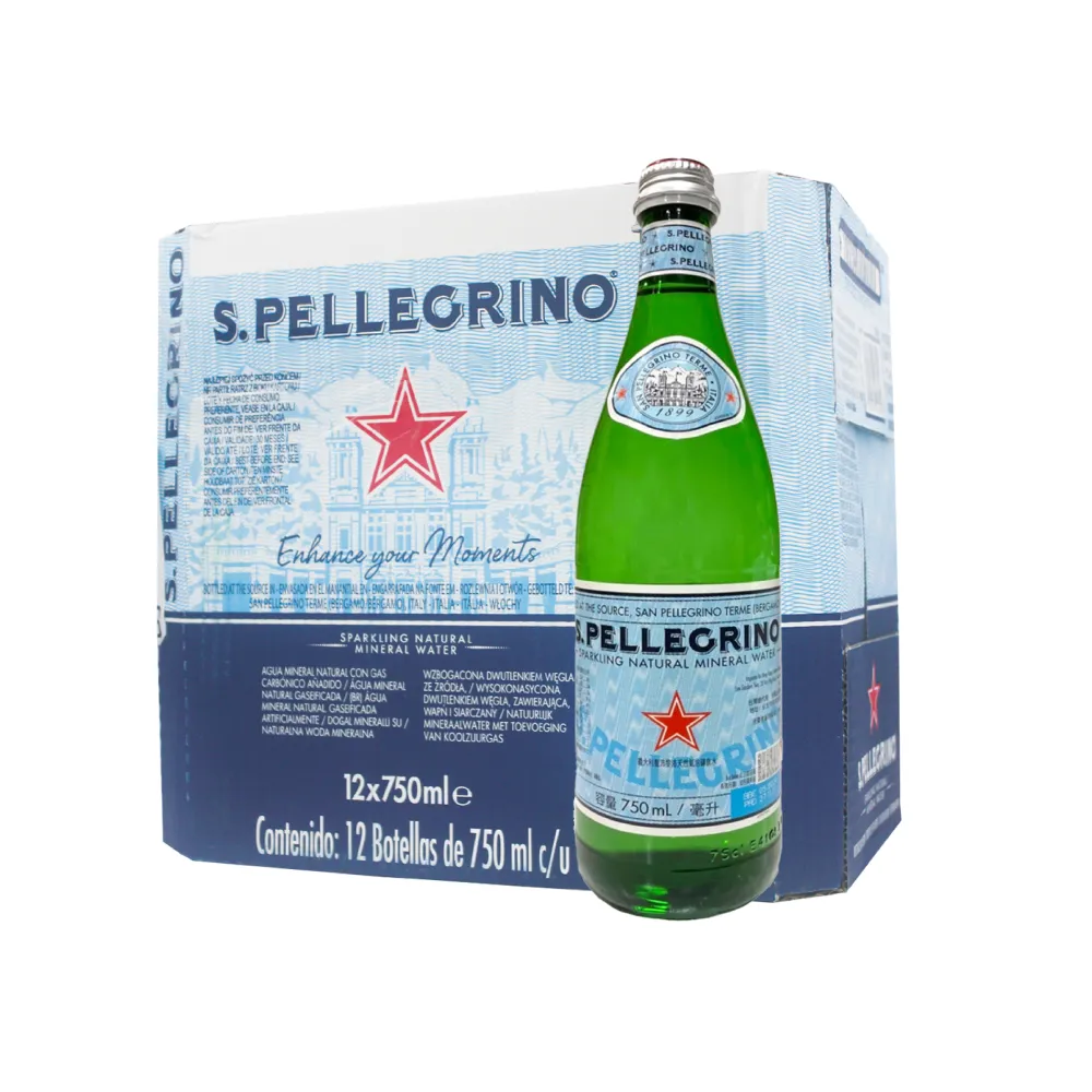 【美式賣場】S.Pellegrino 聖沛黎洛 天然氣泡礦泉水(750mlx12瓶/箱)