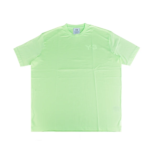 【Y-3 山本耀司】Y-3綠字LOGO純棉短袖圓領T恤(男款/螢光綠)