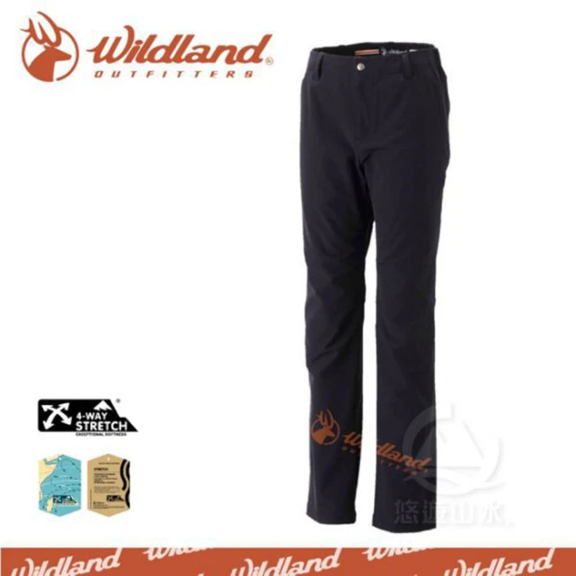 【Wildland 荒野】女 彈性保暖休閒長褲《黑》0A32303-54/吸濕排汗(悠遊山水)