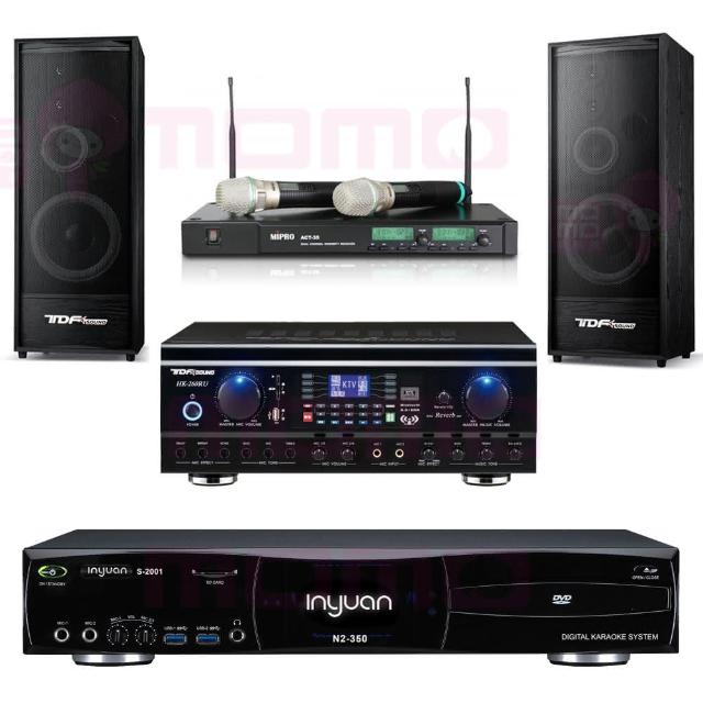 【音圓】S-2001 N2-350+TDF HK-260RU+ACT-35B+K-124(點歌機4TB+擴大機+無線麥克風+喇叭)