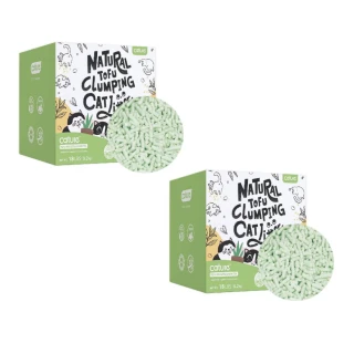【Cature 凱沃】天然綠茶豆腐凝結貓砂 18L/7.2kg*2入組(豆腐型貓砂)