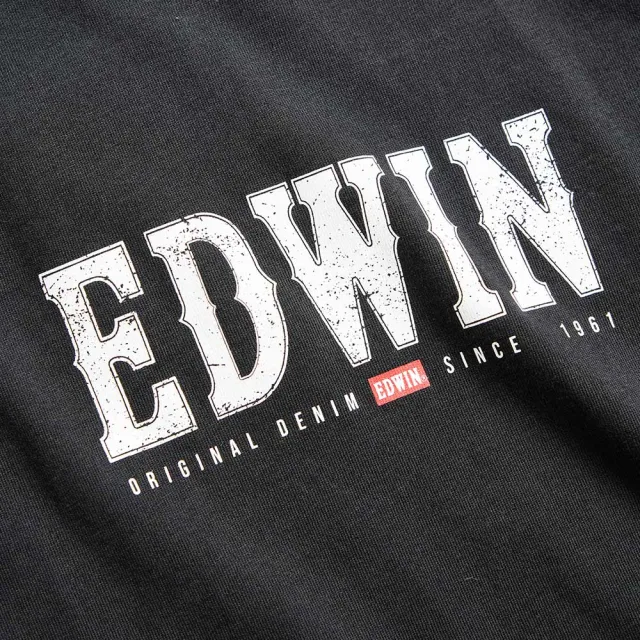 【EDWIN】男裝 網路獨家↘復古EDWIN經典短袖T恤(黑色)