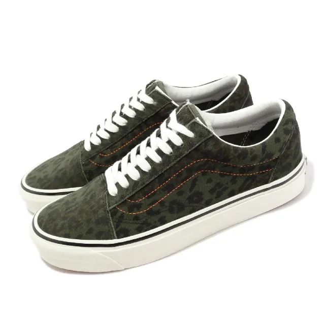 VANS】休閒鞋Old Skool 36 DX 綠黑豹紋橘縫線男鞋女鞋Leopard