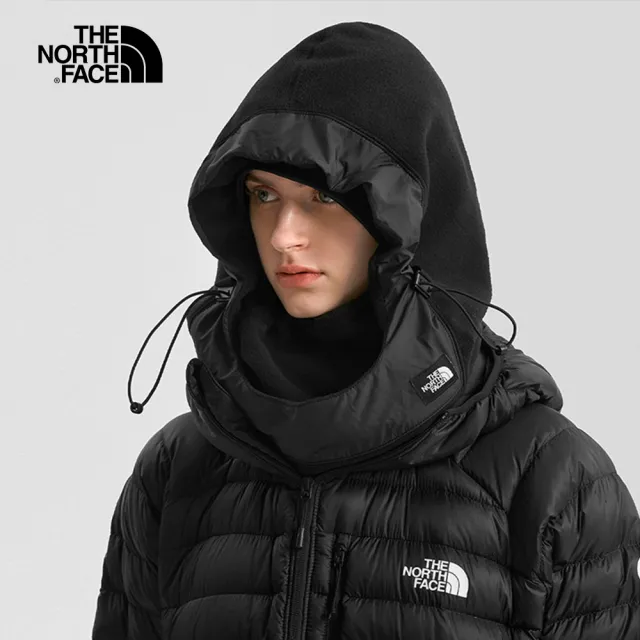 【The North Face 官方旗艦】北面男女款黑色保暖可調節防護抓絨頭套｜7RIGJK3