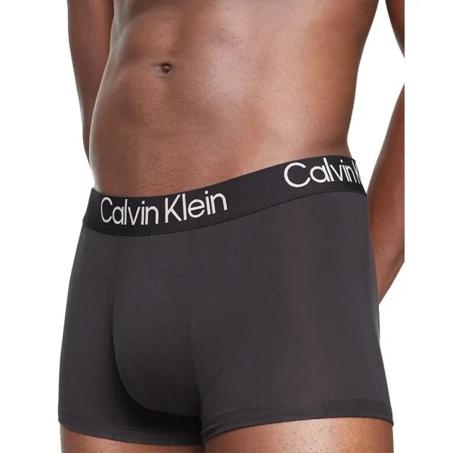 【Calvin Klein 凱文克萊】CK 凱文克萊 男士內褲 超柔軟現代莫代爾 貼身短版平口四角內褲(CK 黑色3件組)