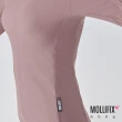 【Mollifix 瑪莉菲絲】V形對稱合身長袖訓練上衣、瑜珈上衣、瑜珈服(乾燥玫瑰)