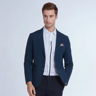 【G2000】時尚雙釦平紋式西裝式外套-藍色(1811217277)