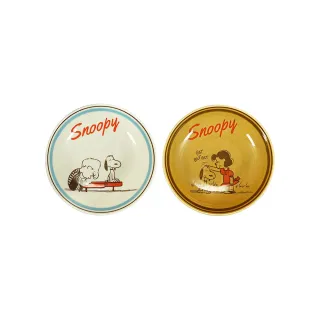 【日本山加yamaka】SNOOPY史努比 復古鑲邊系列 陶瓷餐碗兩件組 17cm 史努比(餐具雜貨)