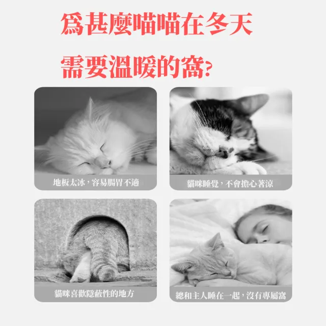 【ROYALLIN 蘿林嚴選】四季可拆卸貓窩(寵物窩 貓咪睡窩 貓屋 可拆洗 寵物用品 四季寵物窩)
