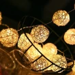 【北熊の天空】白色藤球燈串 藤球燈串 電池盒款20球 聖誕佈置 拍照道具 節日婚慶裝飾燈串(led藤球燈串)