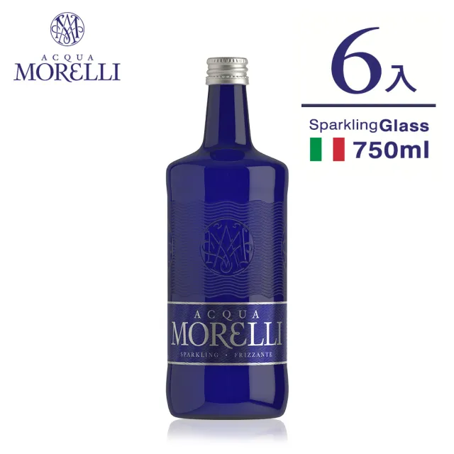 【ACQUA MORELLI 莫雷莉】義大利氣泡礦泉水(玻璃瓶裝750mlx6入)
