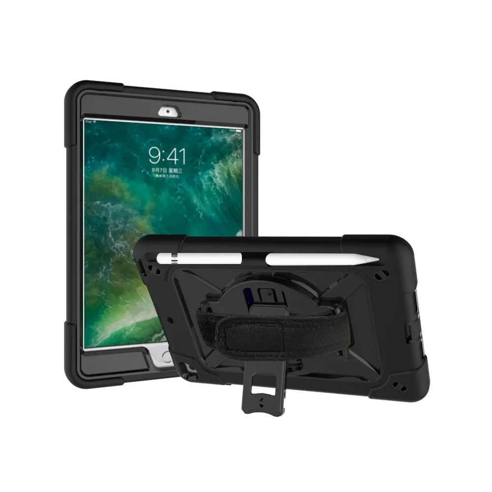【Didoshop】iPad mini 1/2/3 撞色三防平板保護殼 附支架手帶 防塵 防摔 防震(WS033)