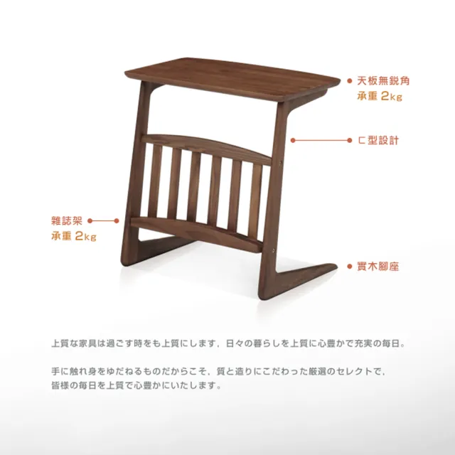 【DAIMARU 大丸家具】BRUNO布魯諾黑胡桃木55沙發桌