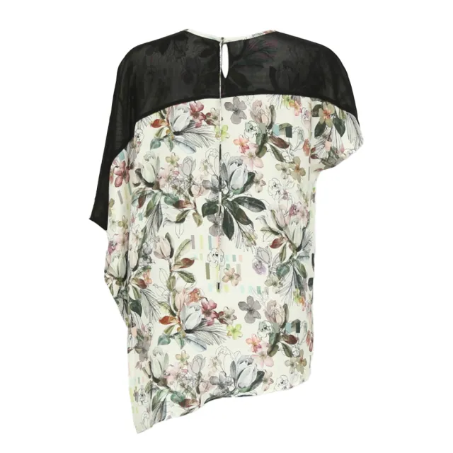 【ICHE 衣哲】Cop.Copine 法國原裝進口雪紡拼接短袖印花上衣