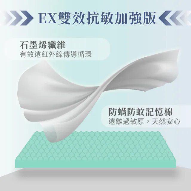 【LooCa】石墨烯EX防蹣5cm記憶床墊(單大3.5尺-贈枕x1)