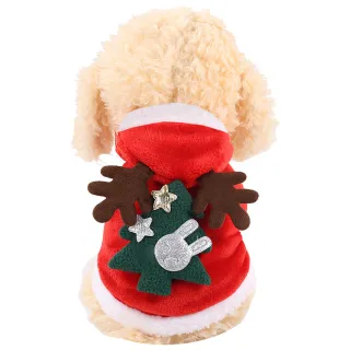 【QIDINA】寵物法蘭絨聖誕節派對裝/寵物保暖裝-C款(寵物領巾 寵物服飾 寵物衣服 貓衣服 狗衣服)