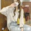 【Lockers 木櫃】秋季復古彩色條紋襯衫 L111112109(襯衫)