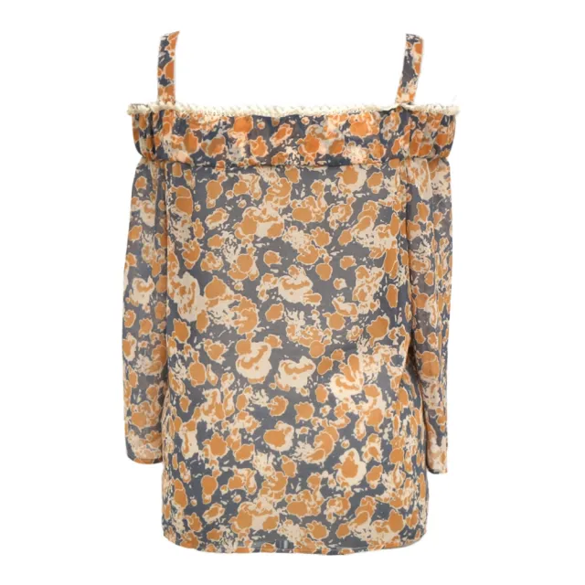 【ICHE 衣哲】Cop.Copine 法國原裝進口印花雪紡一字領細肩帶造型上衣