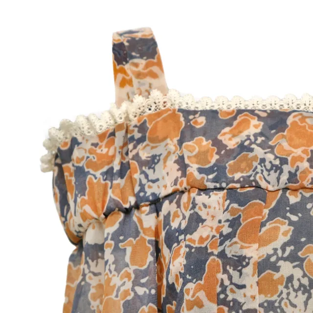 【ICHE 衣哲】Cop.Copine 法國原裝進口印花雪紡一字領細肩帶造型上衣