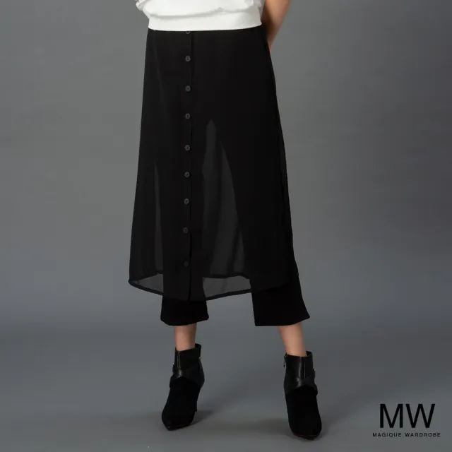 【MAGIQUE WARDROBE】假二件式雪紡裙褲(2色)