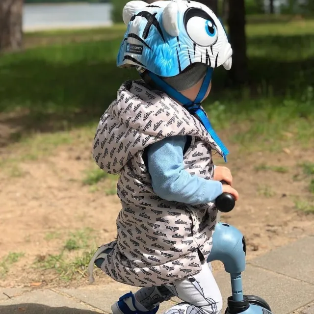 【MAF 蔓侒菲】3D安全帽-白老虎/學步帽/兒童護具/平衡車/自行車/直排輪/滑板車/攀岩(丹麥品牌crazysafety)