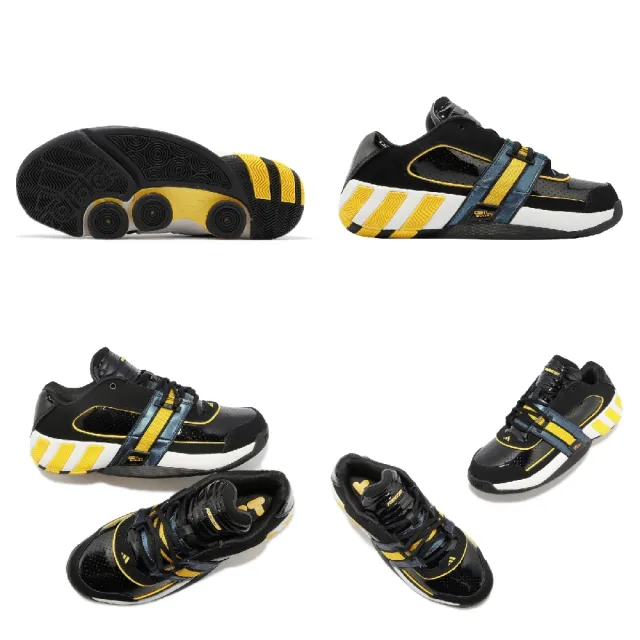 【adidas 愛迪達】籃球鞋 Agent Gil Restomod 男鞋 黑 黃 漆皮  Black Bold Gold(GY6479)