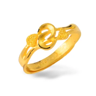 【福西珠寶】9999黃金戒指 幸運情人戒指(金重0.51錢+-0.03錢)