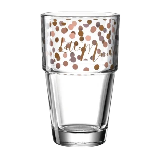 【德國Leonardo里歐】普普風拿鐵咖啡玻璃杯410ml*6入組(居家/禮品/日常用品/飲料/派對)